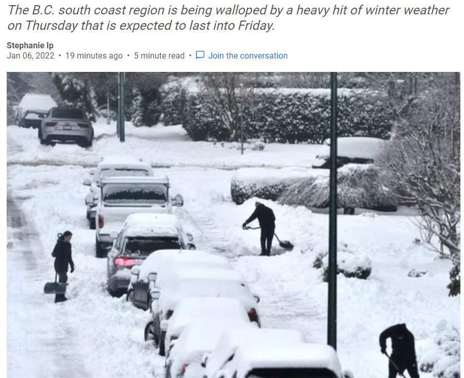 温哥华地区：惊险瞬间！ 暴雪肆虐 多辆汽车相撞